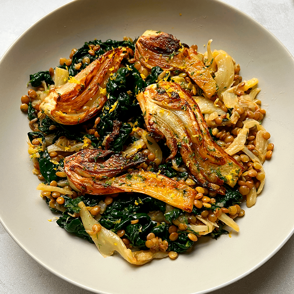 Fennel, lentils & lemon