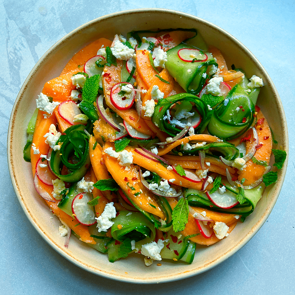 Melon Salad Recipe with Feta and Cucumber - Borough Chef