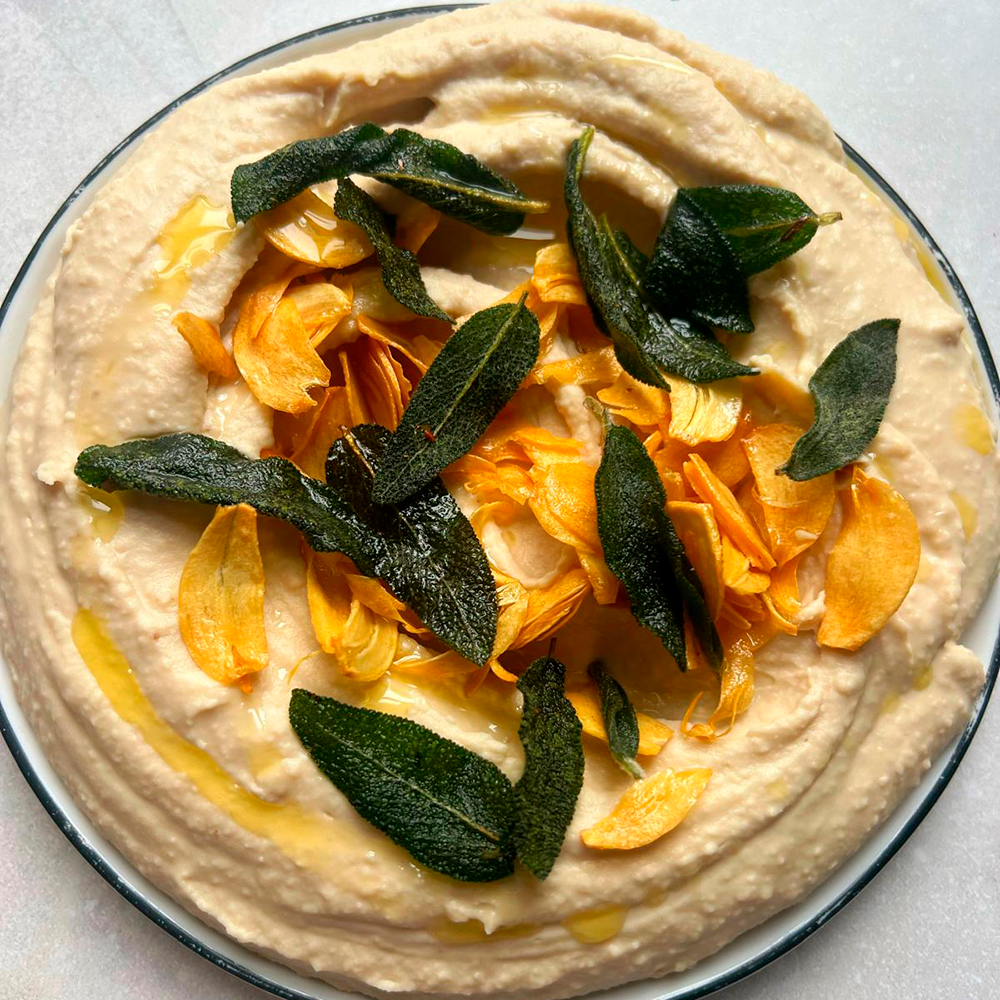 White bean, garlic and sage dip