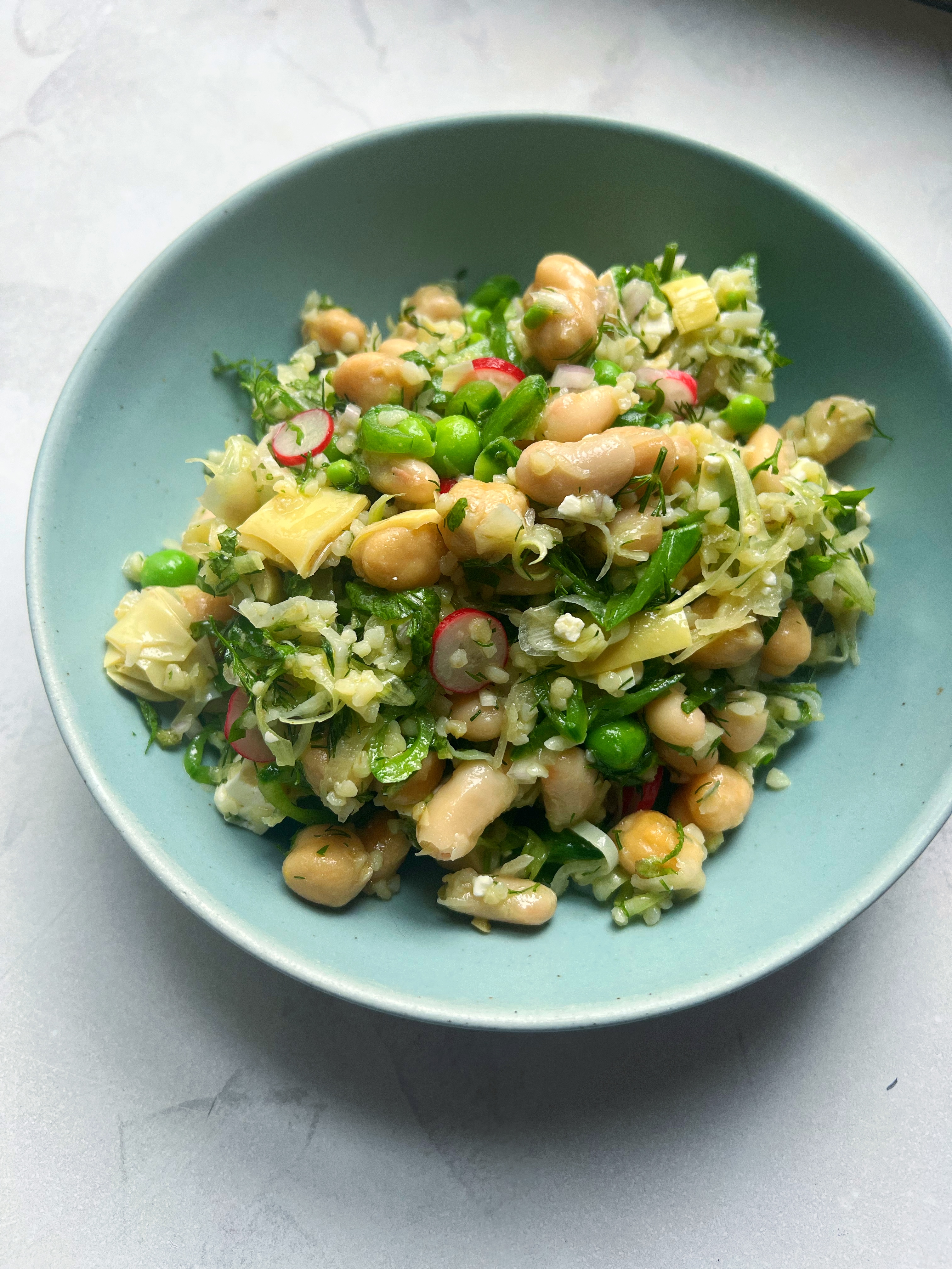 Dense bean salad for spring