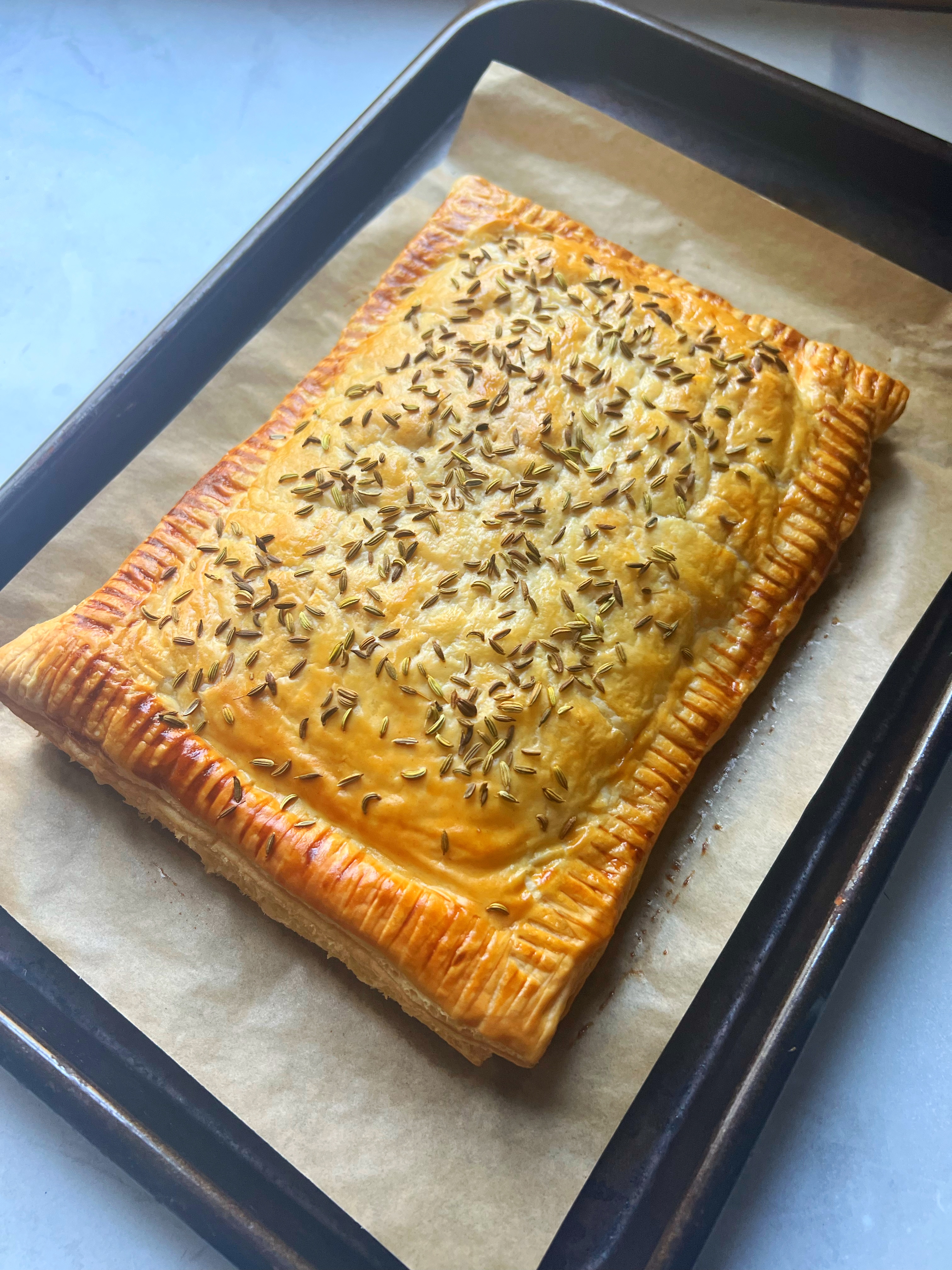 Spring green & feta slice