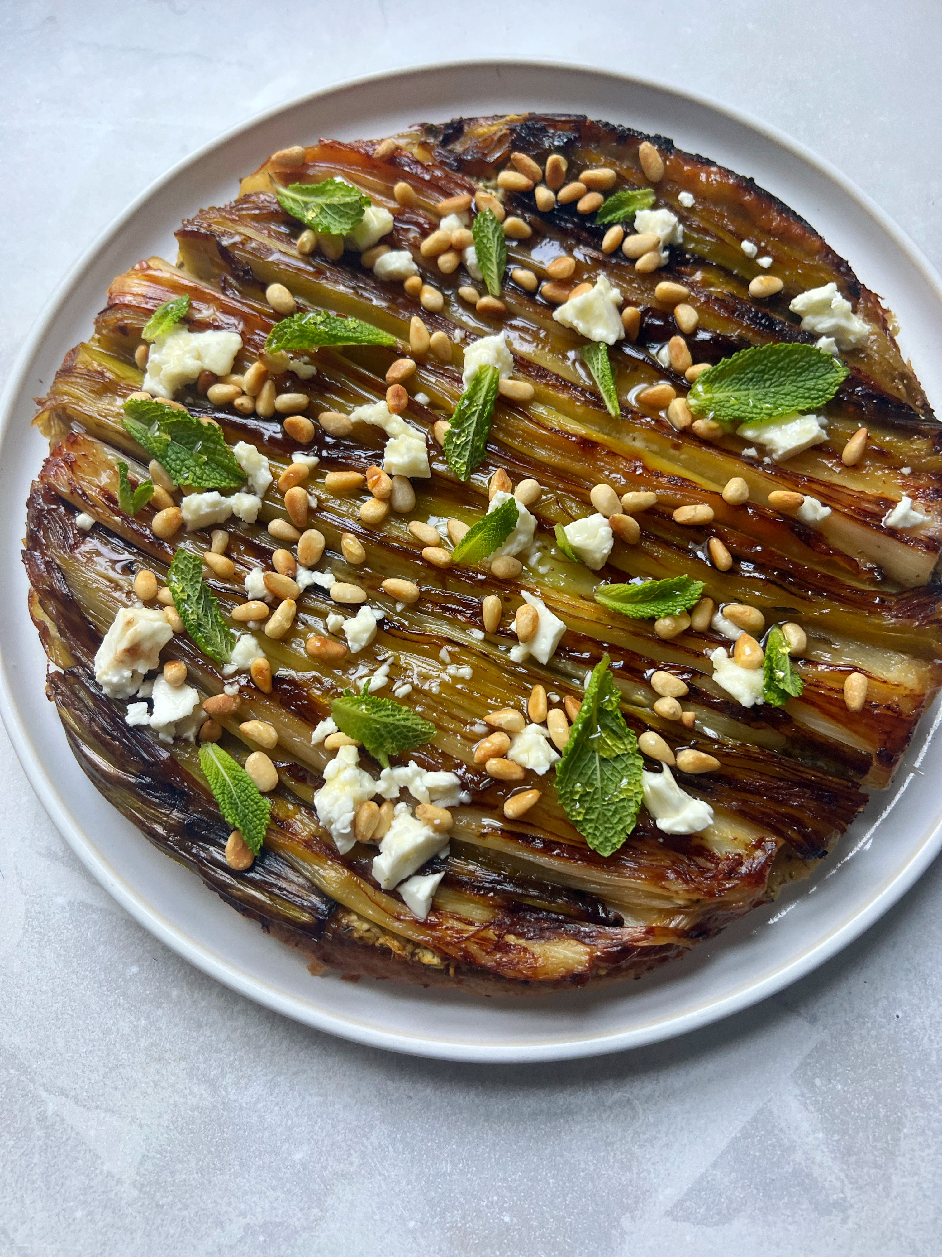 Leek tart with goat’s cheese & pine nuts