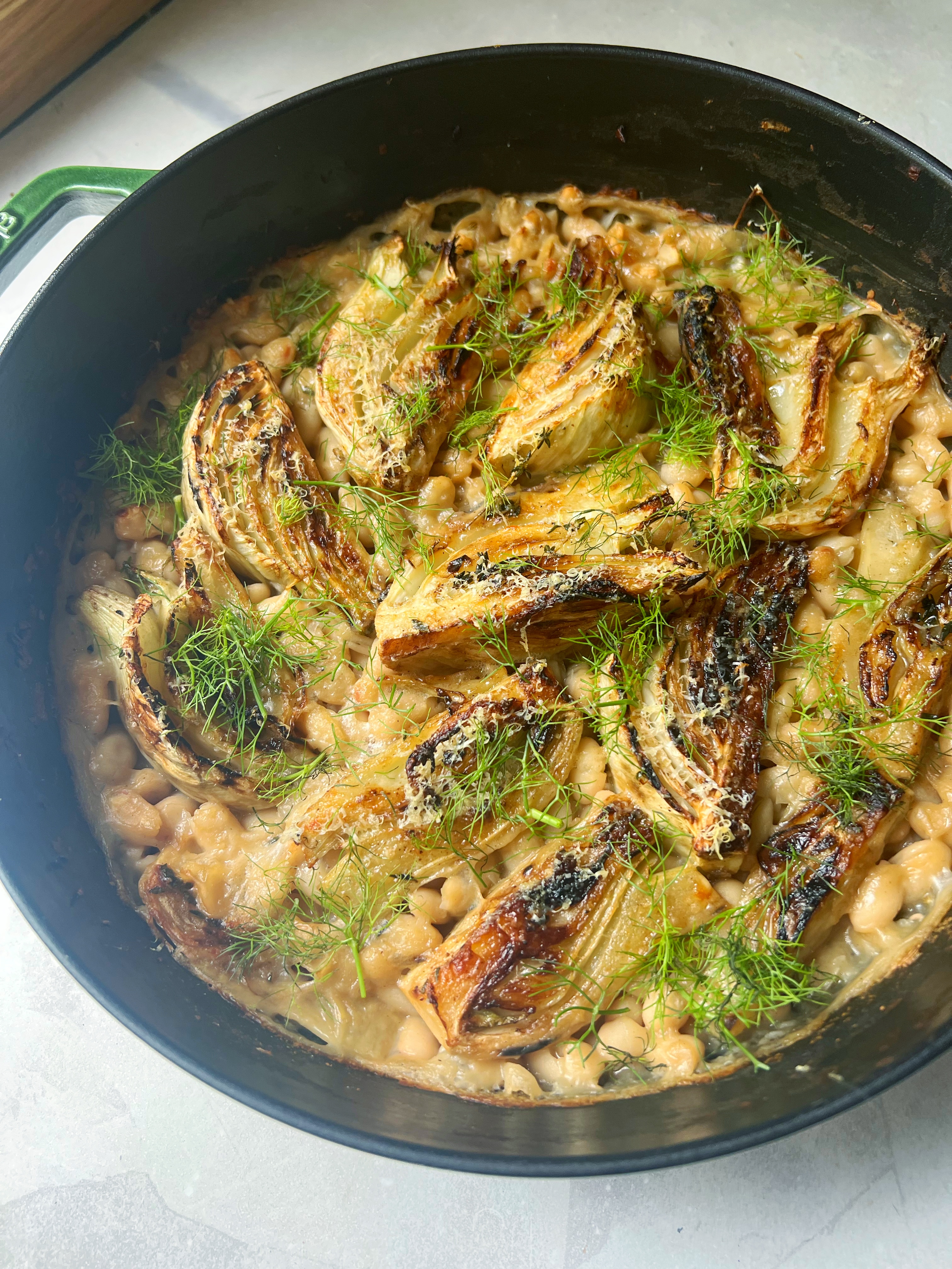 Fennel and white bean gratin